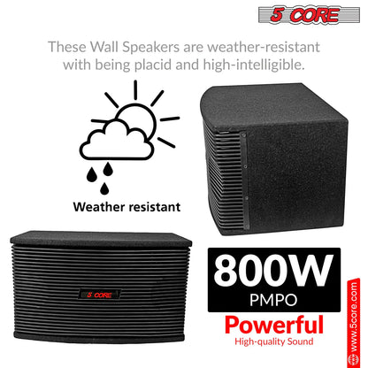 5Core Box Subwoofer for Car 1Pc Black 800W Peak Power 8 Inch Vented Trunk Speaker Woofer 8 Ohm by Anti Spier