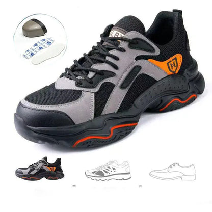 Men's Steel Toe Safety Work Shoes - Lightweight Outdoor Protective Footwear by Anti Spier