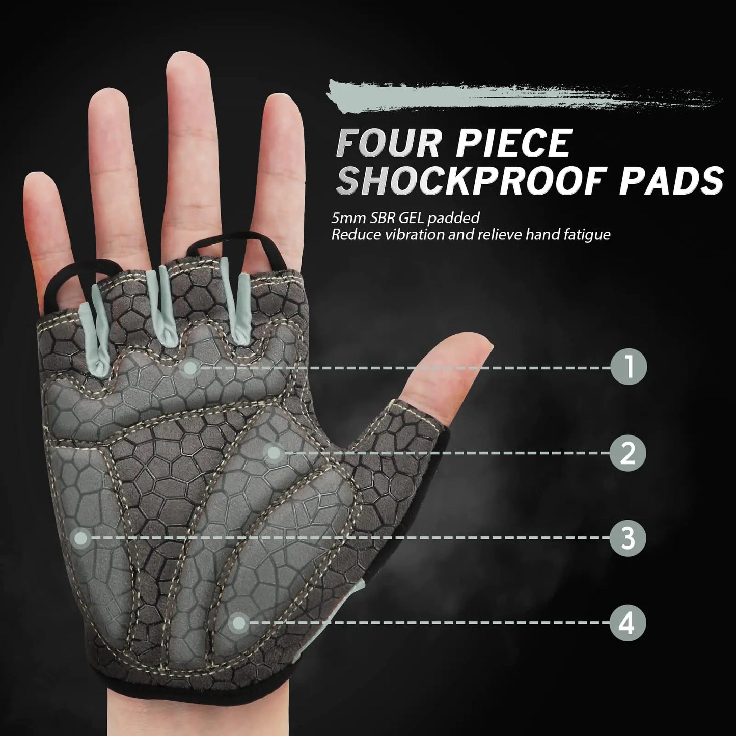 Bike Gloves Cycling Gloves Biking Gloves Bicycle Gloves for Men Women with Anti-Slip Shock-Absorbing Pad,Light Weight Half Finger Gloves for Cycling Workout Training Outdoor Black&gray X-Large by Anti Spier