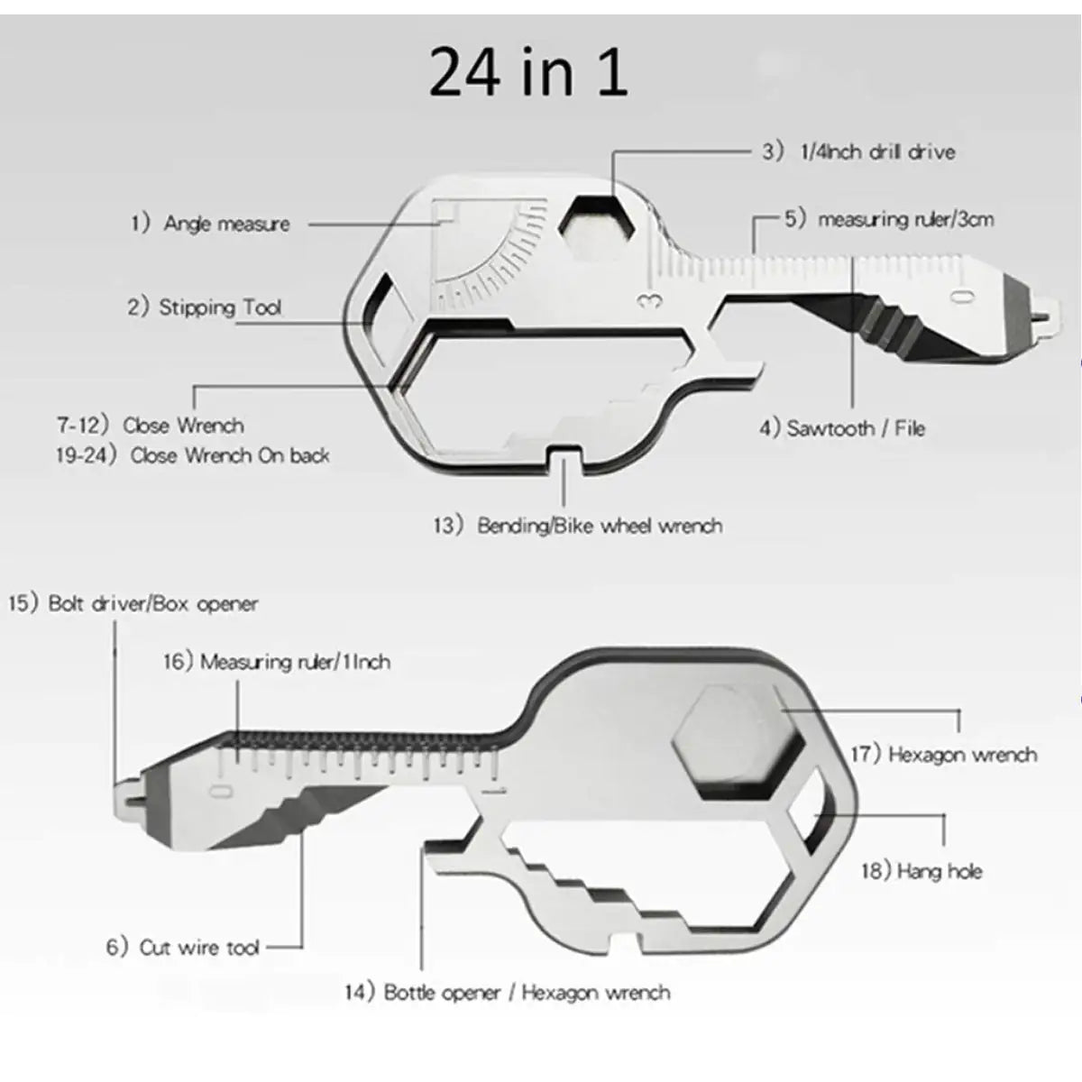 Skill Master 24 In 1 Handyman's Smart Key Tool by Anti Spier