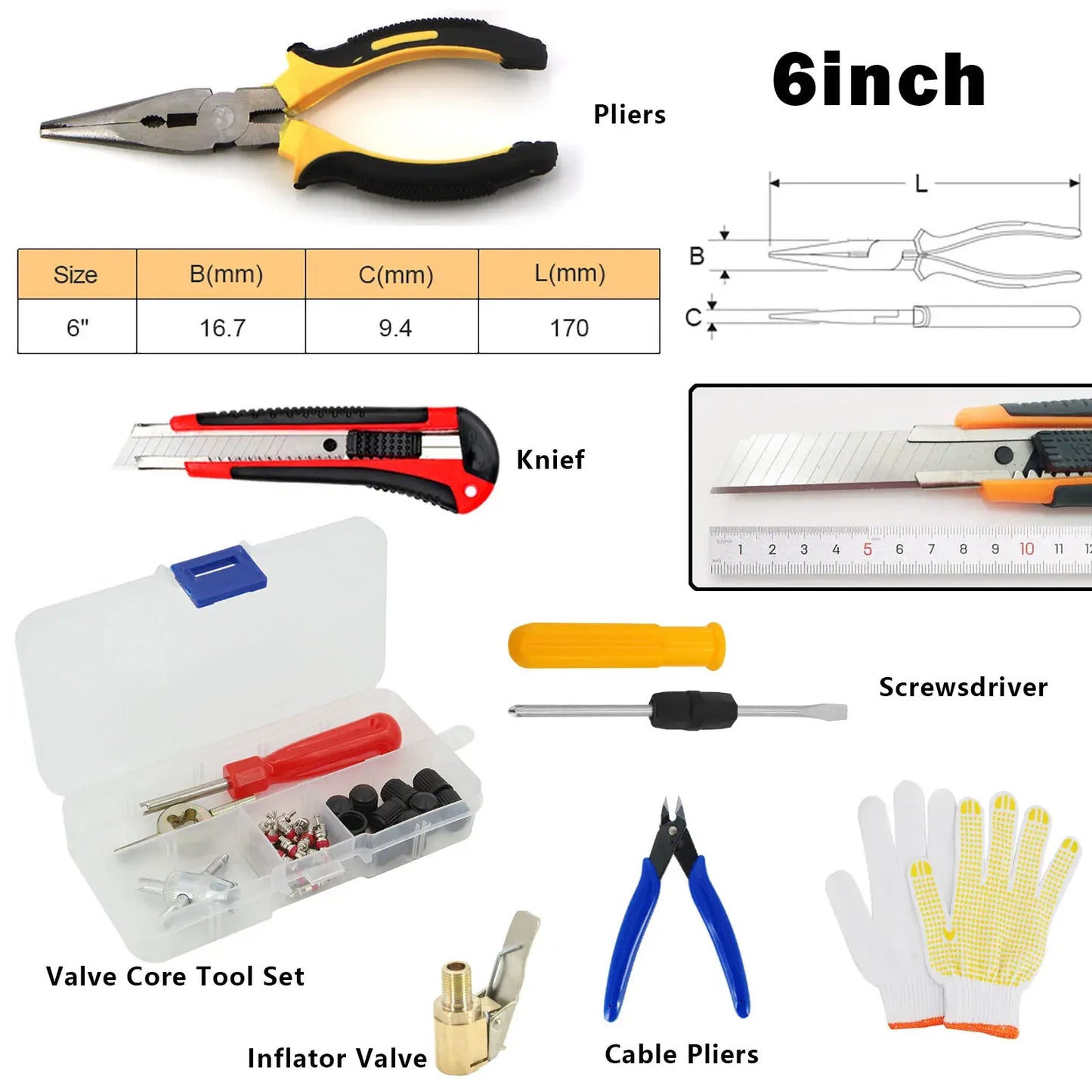 Car Tire Repair Tool Kit by Anti Spier