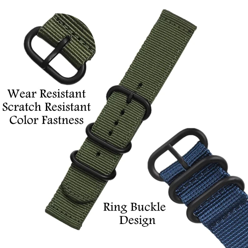 18mm 20mm 22mm Durable Military Woven Nylon Wrist Watch Band Quick Release Strap by Anti Spier