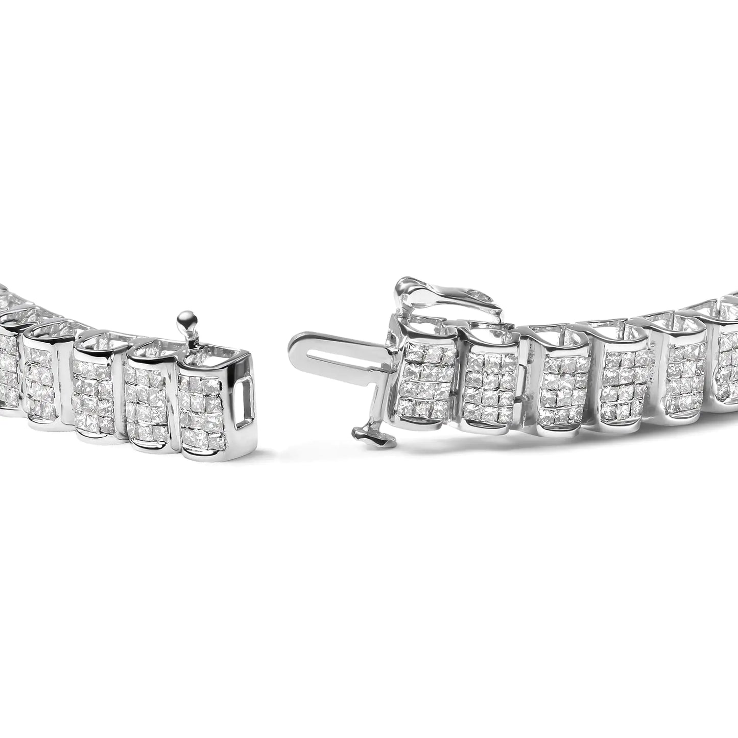 14K Gold 5.00 Cttw Square Princess Cut White Diamond Rectangular Invisible Set Link Tennis Bracelet (H-I Color, SI2-I1 Clarity) - 7.25” Inches by Anti Spier
