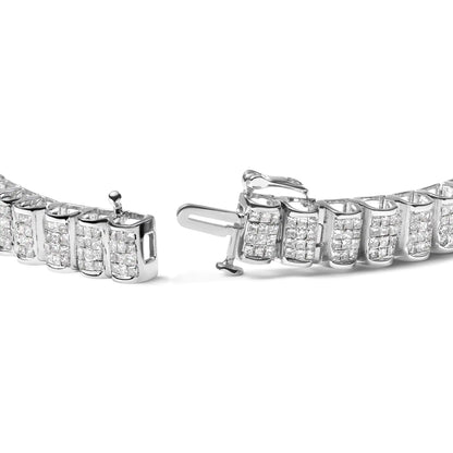 14K Gold 5.00 Cttw Square Princess Cut White Diamond Rectangular Invisible Set Link Tennis Bracelet (H-I Color, SI2-I1 Clarity) - 7.25” Inches by Anti Spier