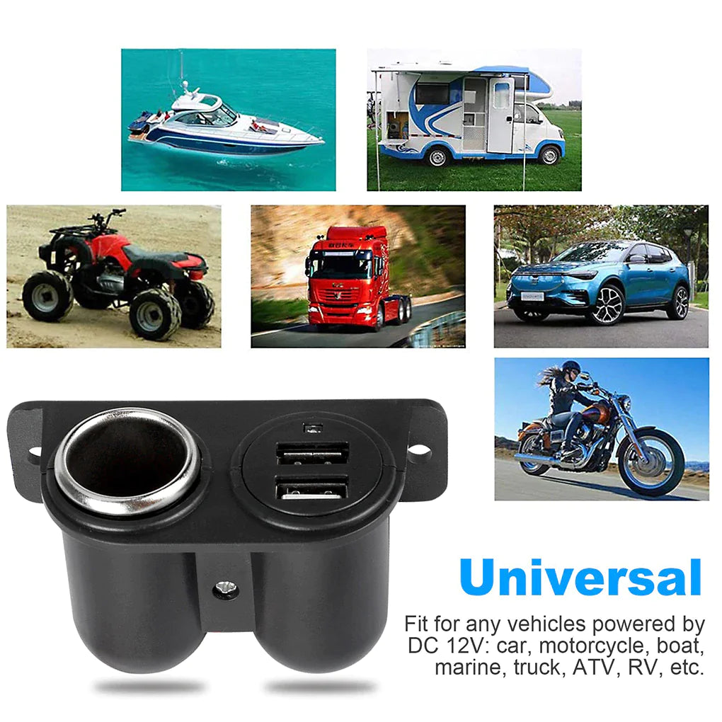 Car Cigarette Lighter Socket Splitter Dual USB Charger Power Adapter Outlet 12V by Anti Spier