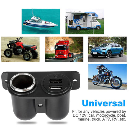 Car Cigarette Lighter Socket Splitter Dual USB Charger Power Adapter Outlet 12V by Anti Spier