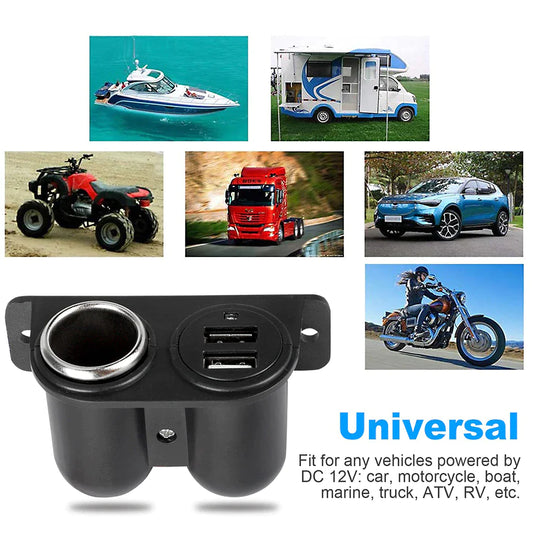 Car Cigarette Lighter Socket Splitter Dual USB Charger Power Adapter Outlet 12V by Anti Spier