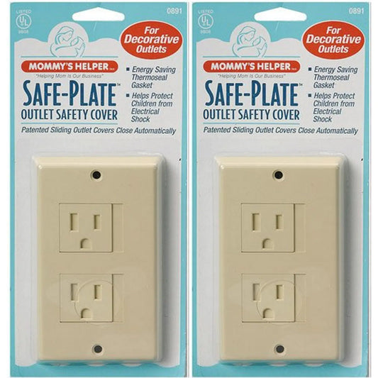 Safe-Plate Outlet Cover - Multipack - Almond 2 Count by Anti Spier