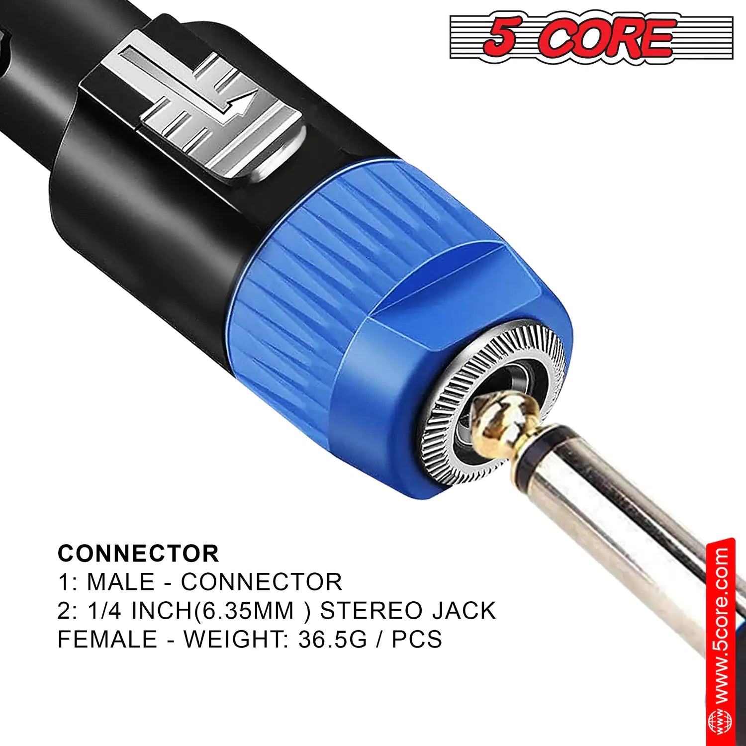 5 Core Speakon Adapter High Quality Audio Jack Male Audio Pin Speaker Adapter Connector by Anti Spier