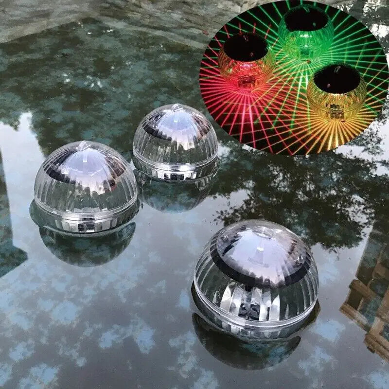 Outdoor Solar LED Floating Light Garden Pond Pool Lamp Rotating RGB Color Change by Anti Spier