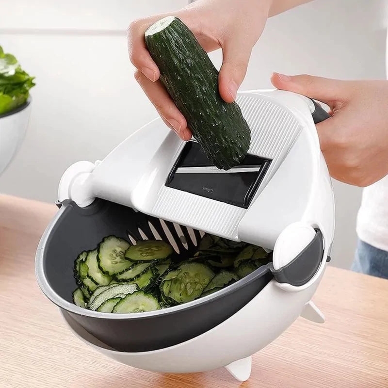 Magic Multifunctional Rotate Vegetable Cutter by Anti Spier