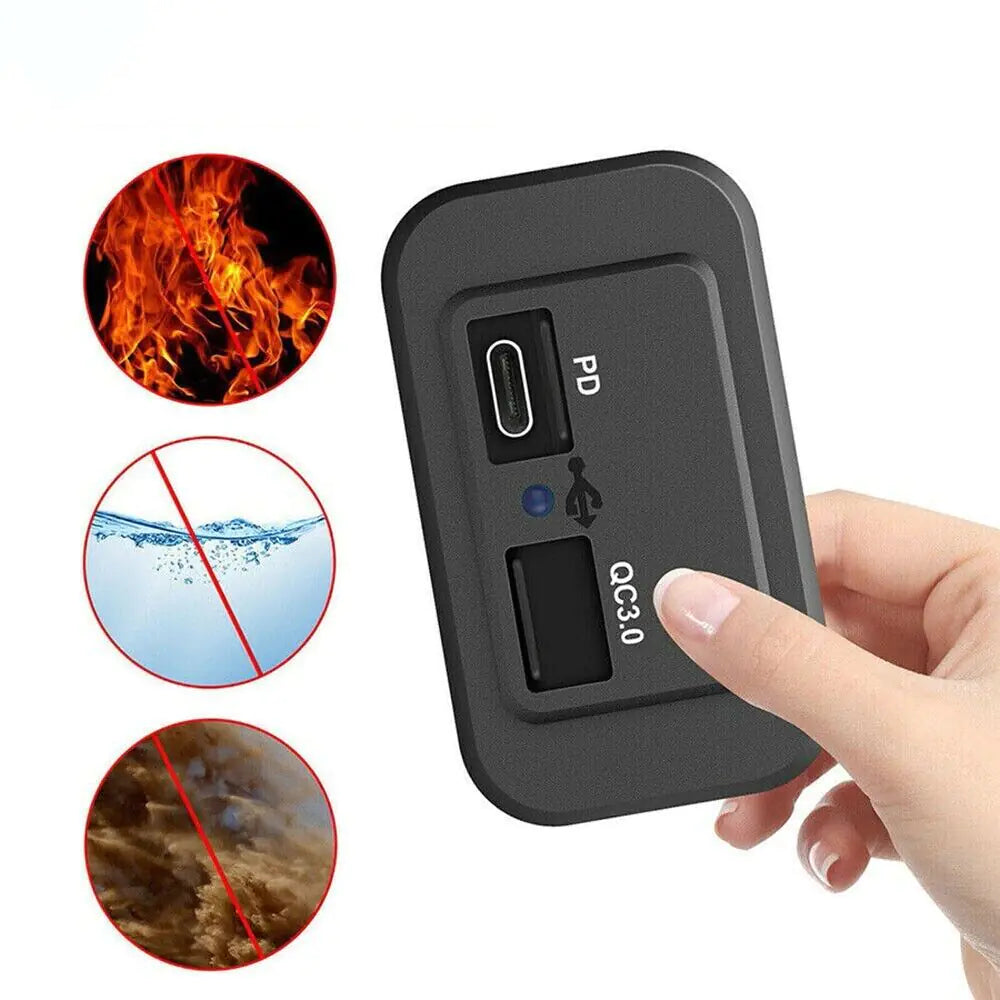 12-24V 4.8A Dual USB PD QC3.0 Car Boat RV Fast Charger Socket LED Power Outlet by Anti Spier