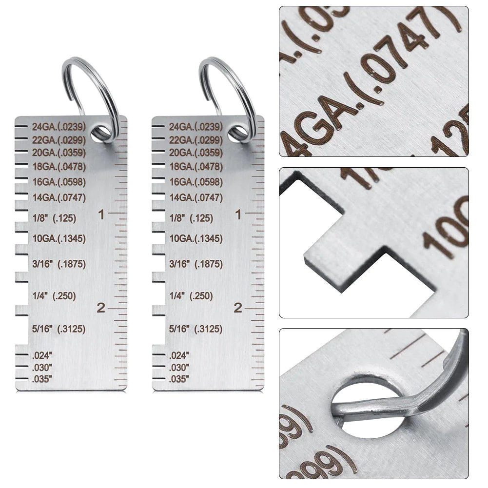 2PCS Thickness Gage Sheet Metal Gauge Measuring Tool Wire Gauge Stainless Steel by Anti Spier