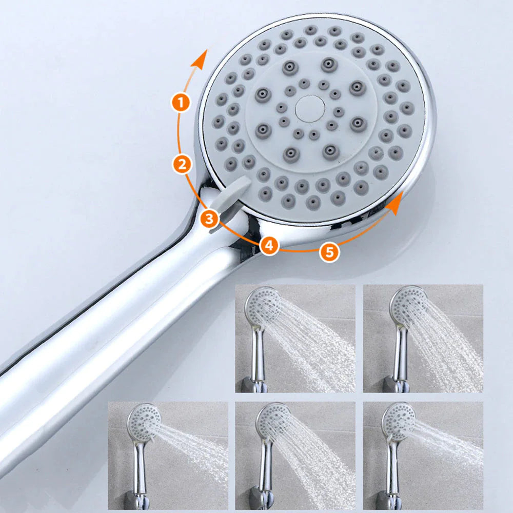 High Pressure Shower Head 5 Settings Handheld Shower Heads Spray With 5 FT Hose by Anti Spier