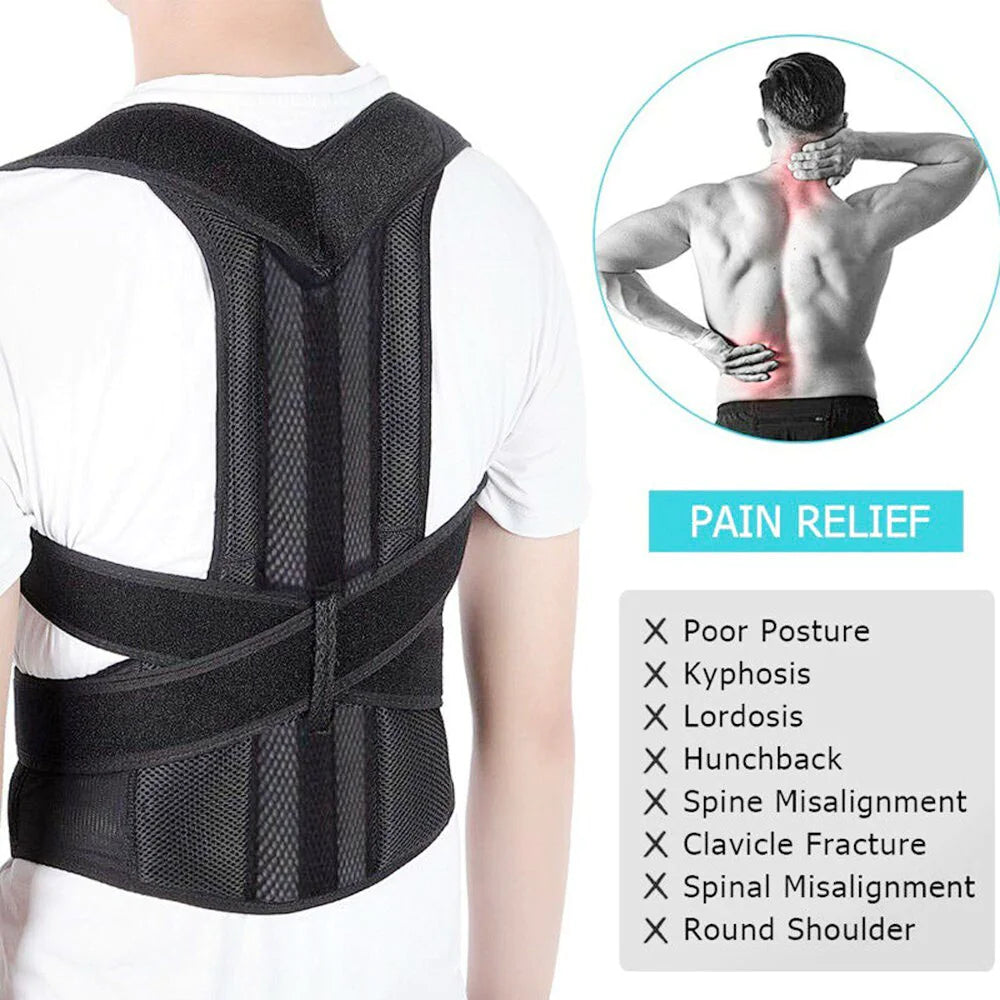 Adjustable Posture Corrector Low Back Support Shoulder Brace Belt For Men Women by Anti Spier