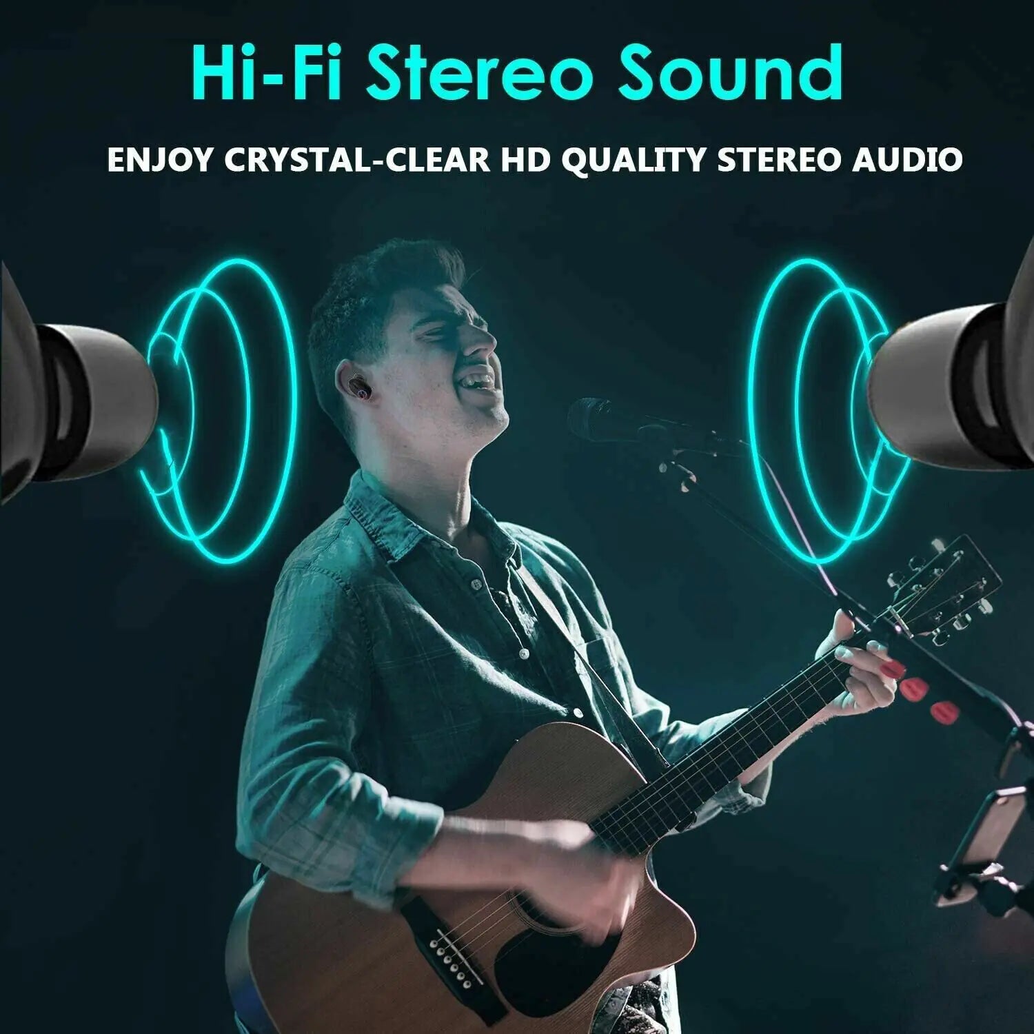 TWS Bluetooth Earbuds Waterproof Bluetooth 5.1 Headset Noise Cancelling Wireless by Anti Spier