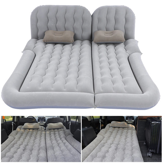 2‑In‑1 Multifunction Inflatable Travel Mattress PVC Flocking Soft Sleeping Rest Cushion for Car SUV by Anti Spier