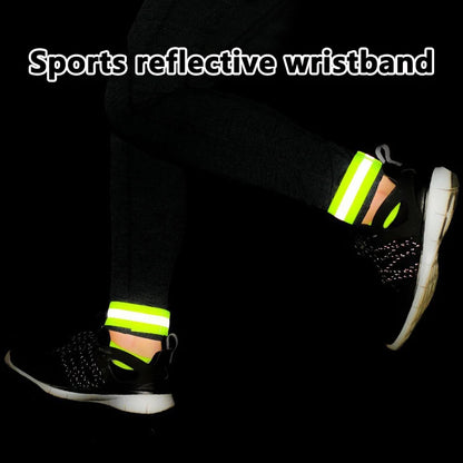 2Pcs Night Running Reflective Arm Bands For Wrist Ankle Leg LED Reflector Armband Night Cycling Safety Light Tape Led Strap by Anti Spier