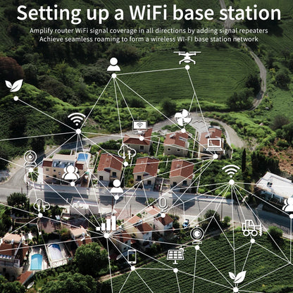 Solar Wireless WiFi Repeater 300Mpbs Dual Band 2.4GHz Built-in Solar Battery Support 35 Devices WiFi Extenders Signal Booster by Anti Spier