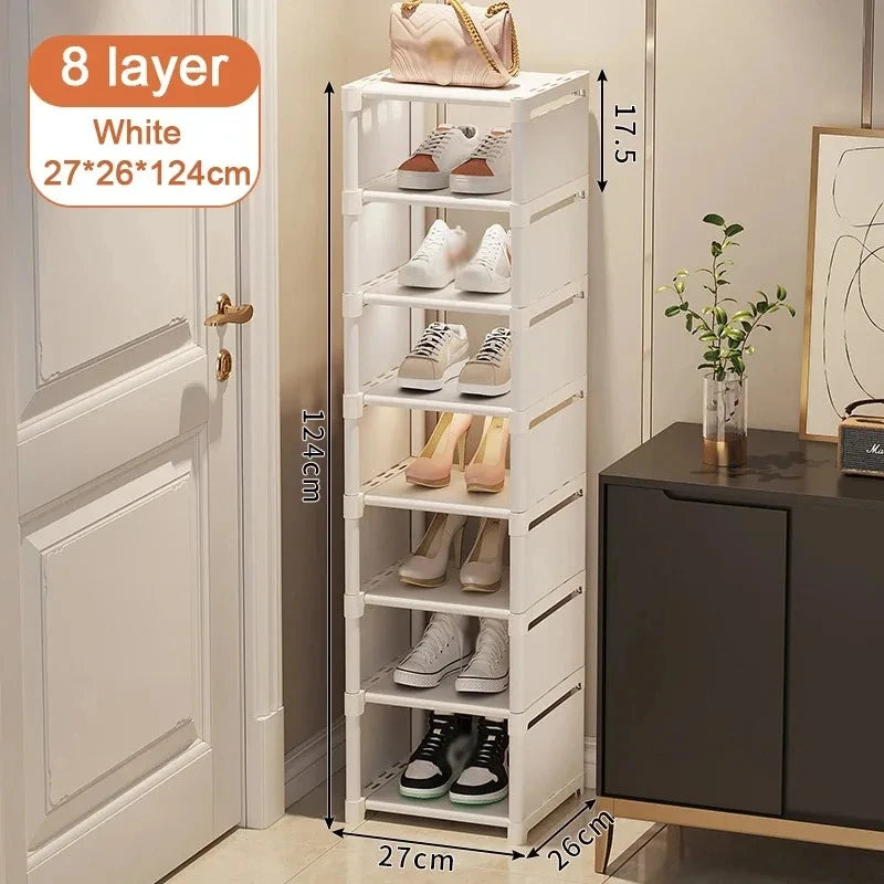 Multi-Layer Stackable Shoe Cabinet Shoes Storage Rack foldable free combination shoe rack For Entry Wall Corner Shoes Shelf by Anti Spier