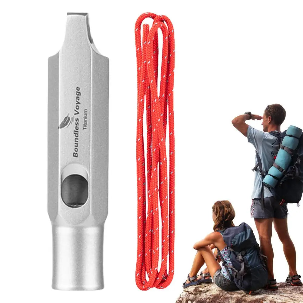 Titanium Whistle Urgent Survival Whistle Safety Tool Survival Gear Ultralight Loud Whistle Hiking Whistle With Lanyard Safety by Anti Spier