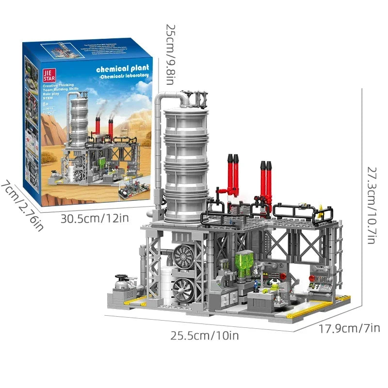 City Street View Building Blocks Natural Gas Storage Center Laboratory Transport Station 3 In 1 Assembly Model Bricks Kids Toys by Anti Spier