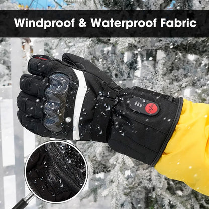 Savior Heat Winter Motorcycle Heated Gloves 7.4V Safe Outdoors Sports Electric Heating Waterproof Windproof KNUCKLE EN13594 by Anti Spier
