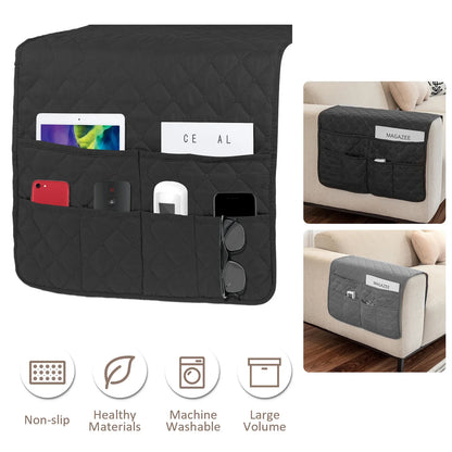 Sofa Armrest Storage Bag with 6 Pockets Waterproof Remote Organizer Reusable Sofa Storage Caddy Washable Armchair Organizer by Anti Spier