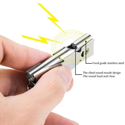 1Pcs Double Pipe Whistle Pendant Keychain High Decibel Portable Outdoor Survival Emergency Camping Tool Multifunction Whistle by Anti Spier