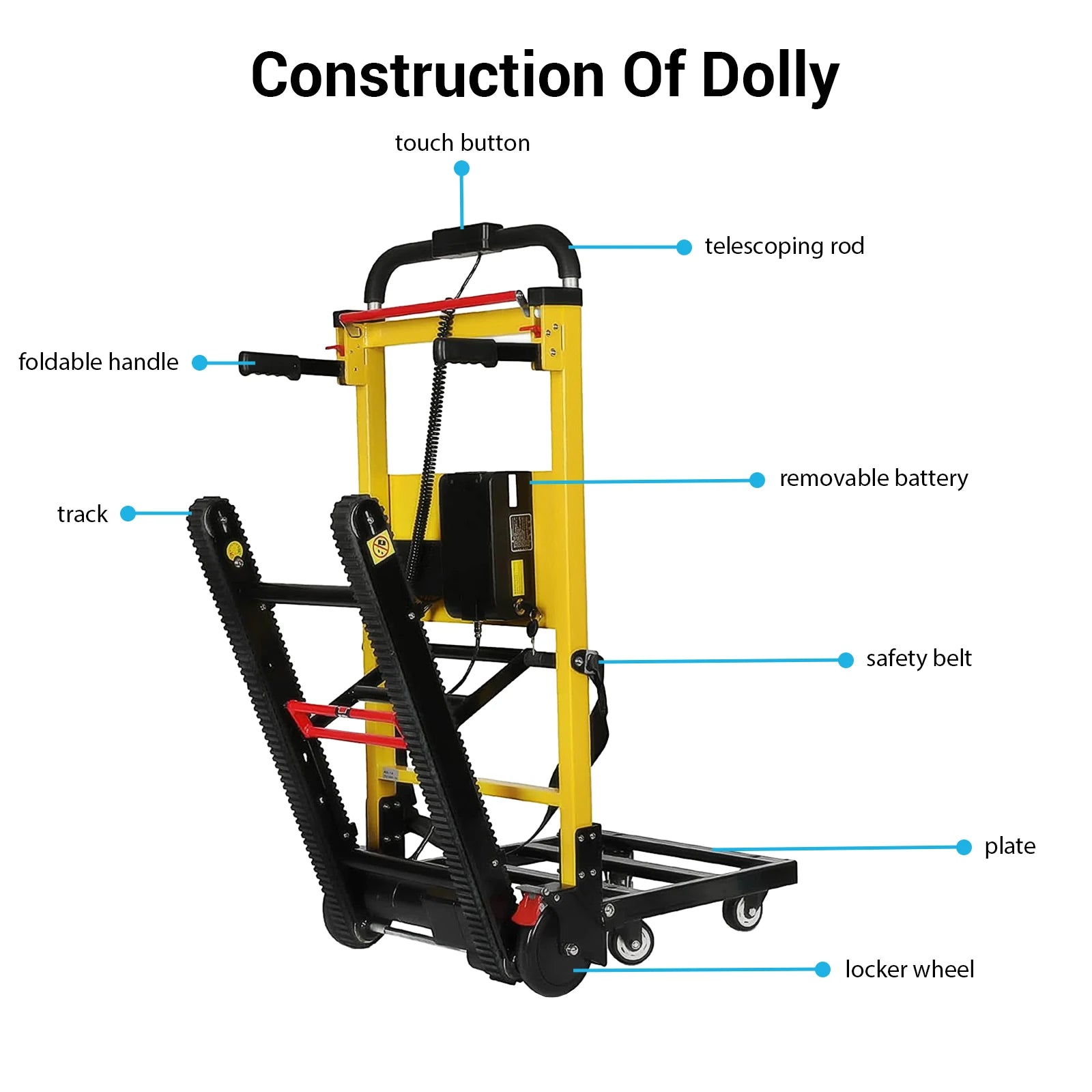 Electric Stair Climbing Hand Trucks 440-880lb Capacity Aluminum Stair Climber Dolly Moving Heavy for Moving Furniture Logistics by Anti Spier