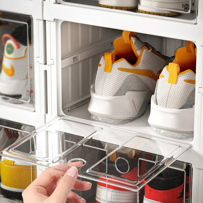 6/9 Layers Shoes Box Foldable Transparent Sneaker Shoe Storage Organizers Box Stackable Dustproof High-top Cabinet Shoe Rack She by Anti Spier