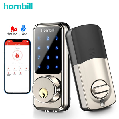 Hornbill Smart Front Door Lock Deadbolt Keyless Entry Locks Electronic Digital Keypad Bluetooth Security For Home Office Airbnb by Anti Spier