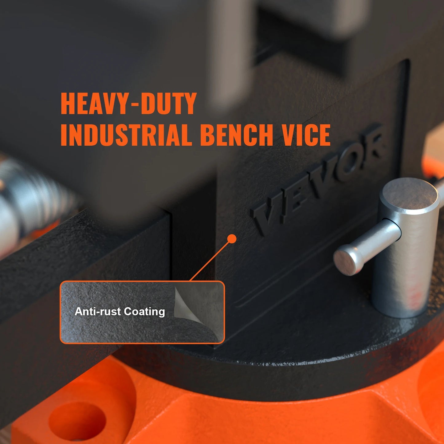 VEVOR Bench Vise 4.5" 6" 6.5" Multipurpose with Swivel Base & Anvil Heavy Duty Cast Iron for Drilling, Conduit Cutting, Sanding by Anti Spier