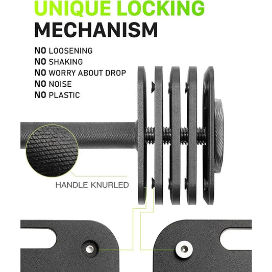Adjustable Dumbbell Set, 10-80lb, 5lb Increments, Quick-Lock Square Weight Dumbbells for Home Gym Fitness (80lb×2) by Anti Spier