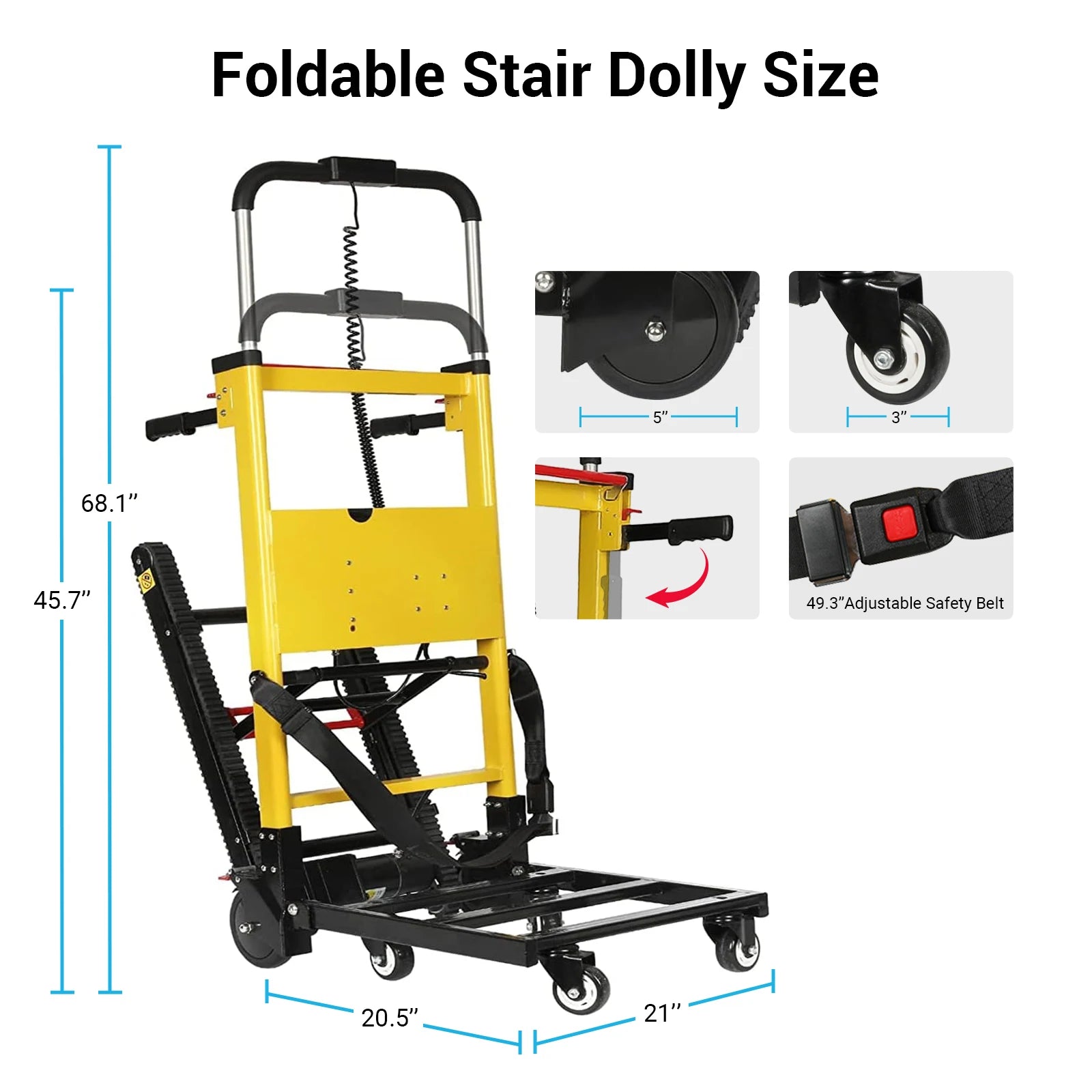 Electric Stair Climbing Hand Trucks 440-880lb Capacity Aluminum Stair Climber Dolly Moving Heavy for Moving Furniture Logistics by Anti Spier