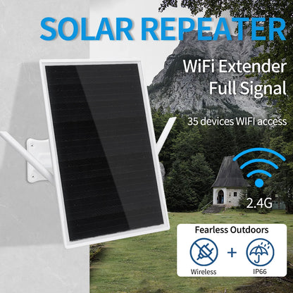 Solar Wireless WiFi Repeater 300Mpbs Dual Band 2.4GHz Built-in Solar Battery Support 35 Devices WiFi Extenders Signal Booster by Anti Spier