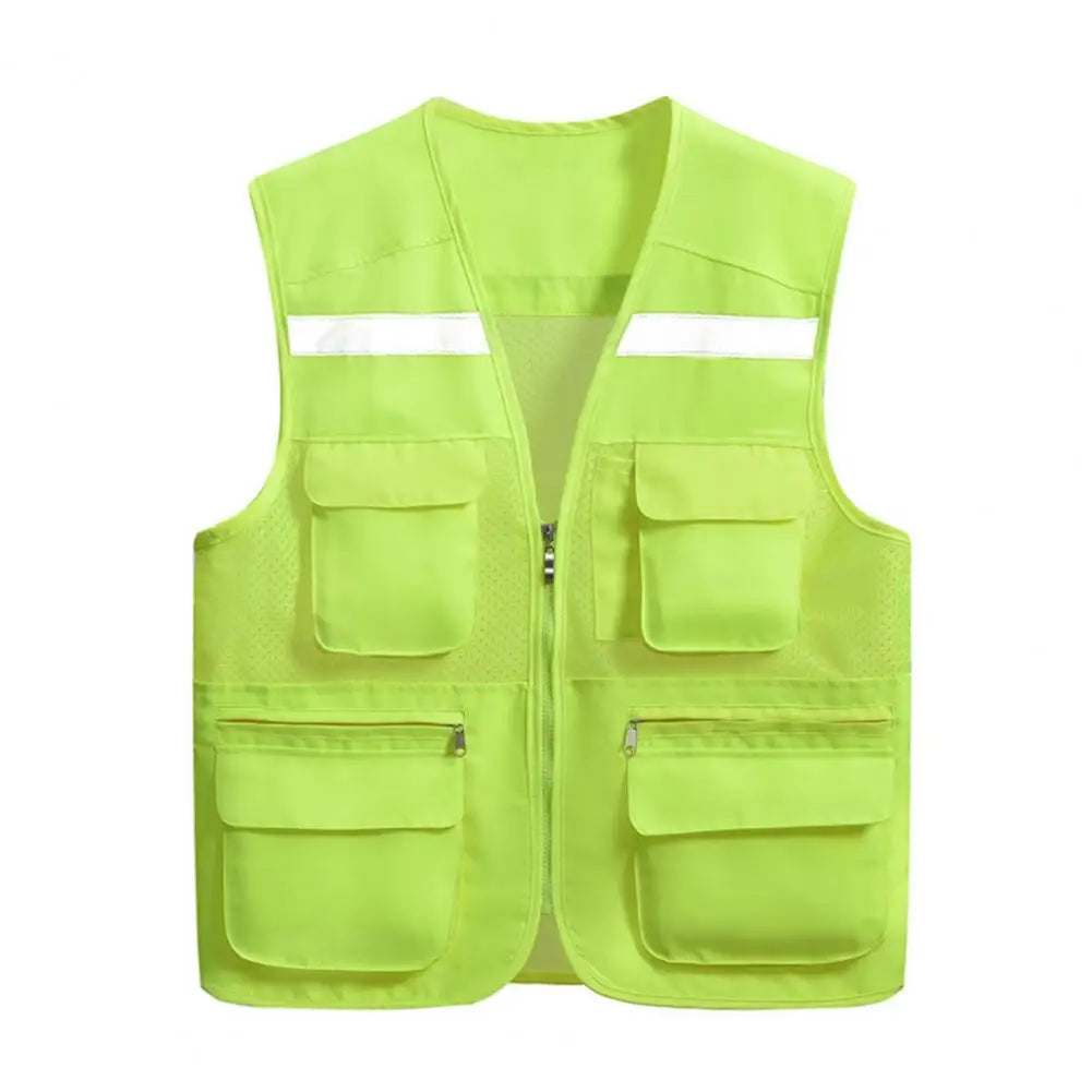 Stylish Vest Coat Breathable Cargo Vest Mesh Stitching Reflective Night Safety Waistcoat Safe by Anti Spier