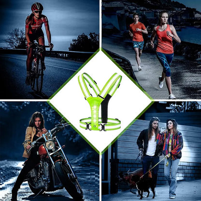 LED Reflective Running Vest,Adjustable Elastic Running Safety Gear LED Light Up Vest Perfect for Running,Walking,Cycling by Anti Spier