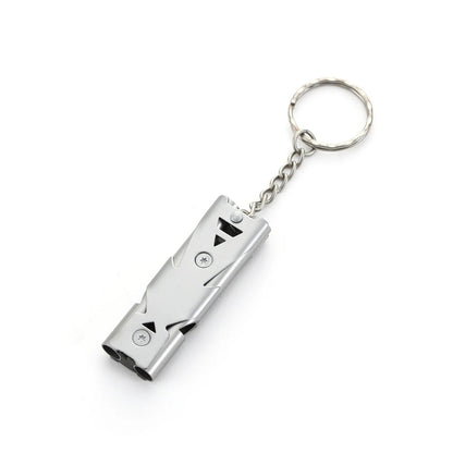 1Pcs Double Pipe Whistle Pendant Keychain High Decibel Portable Outdoor Survival Emergency Camping Tool Multifunction Whistle by Anti Spier
