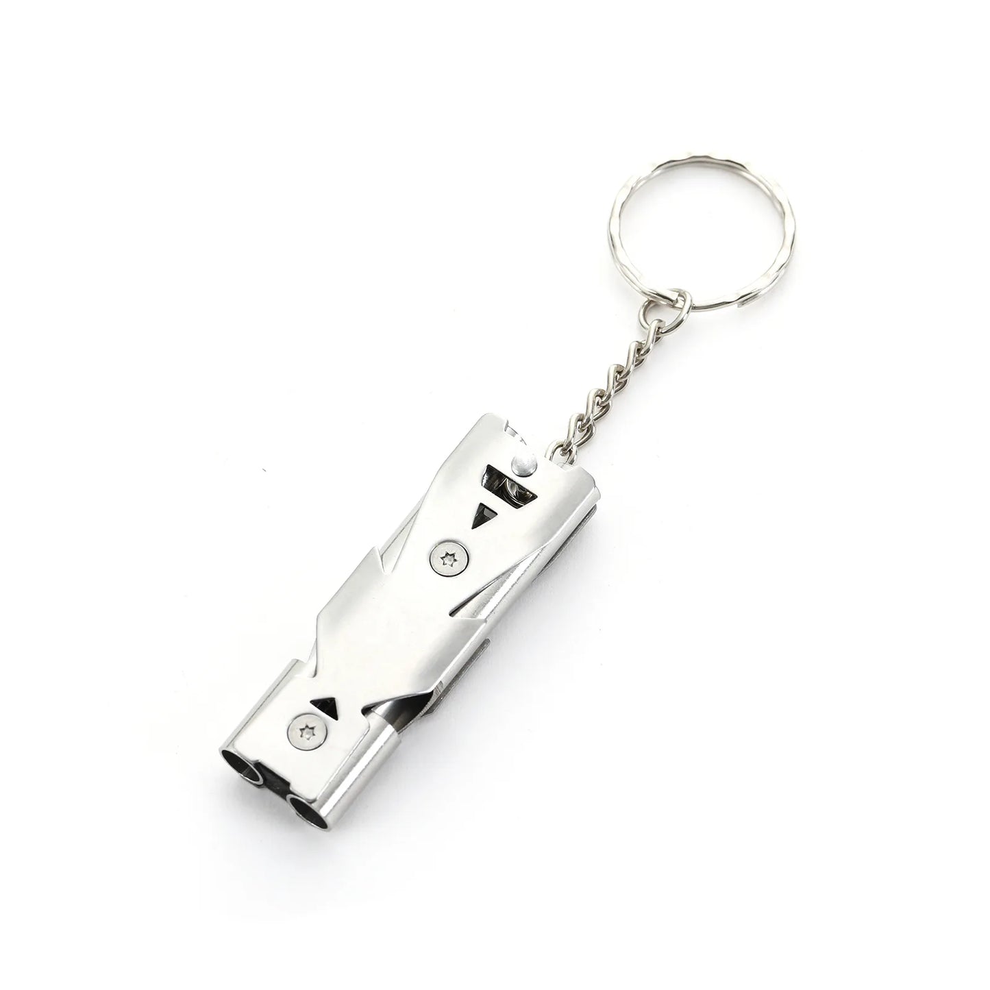 1Pcs Double Pipe Whistle Pendant Keychain High Decibel Portable Outdoor Survival Emergency Camping Tool Multifunction Whistle by Anti Spier