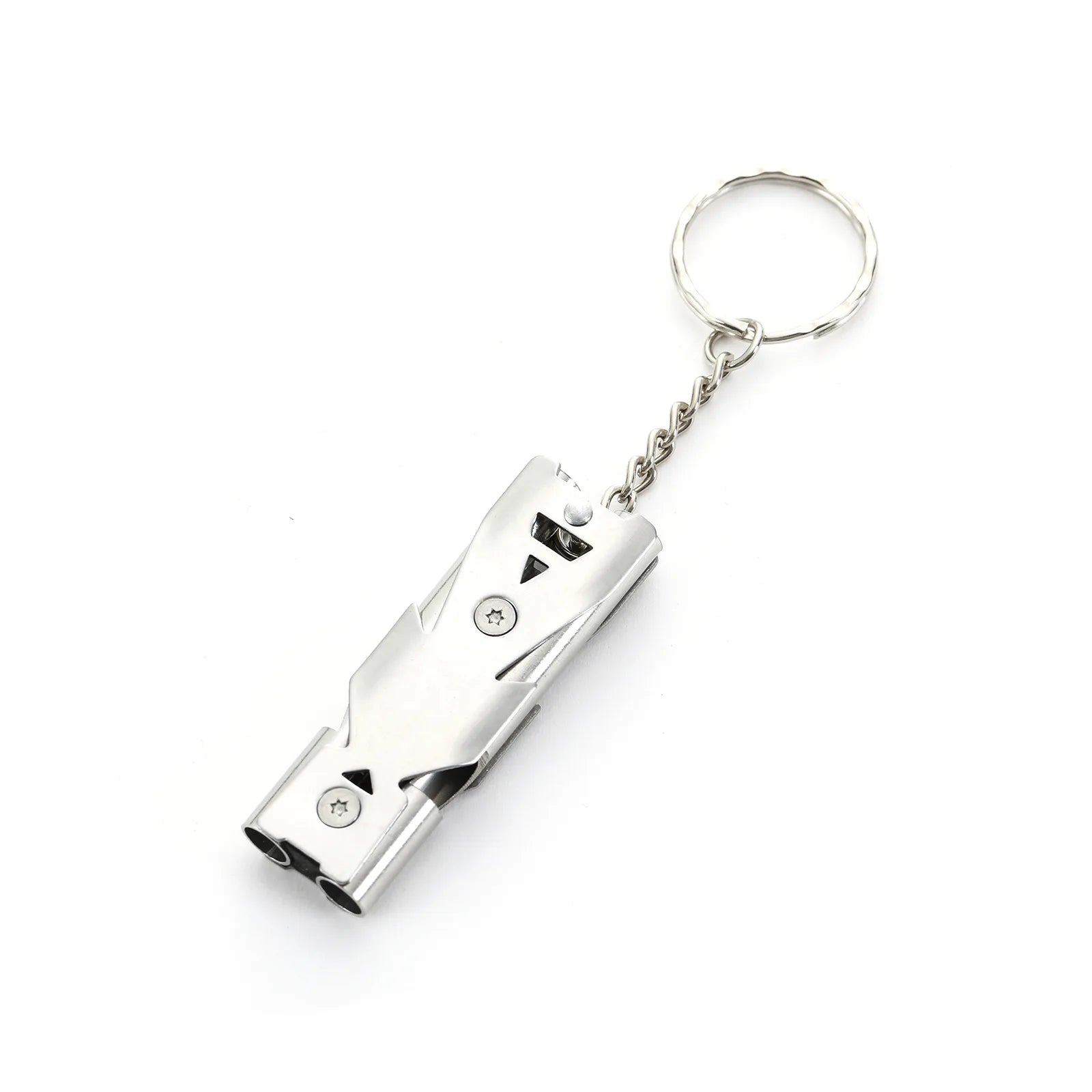 1Pcs Double Pipe Whistle Pendant Keychain High Decibel Portable Outdoor Survival Emergency Camping Tool Multifunction Whistle by Anti Spier