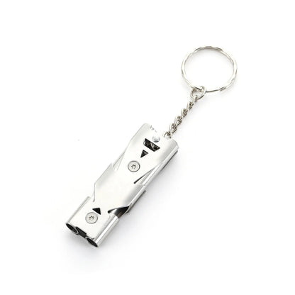 1Pcs Double Pipe Whistle Pendant Keychain High Decibel Portable Outdoor Survival Emergency Camping Tool Multifunction Whistle by Anti Spier