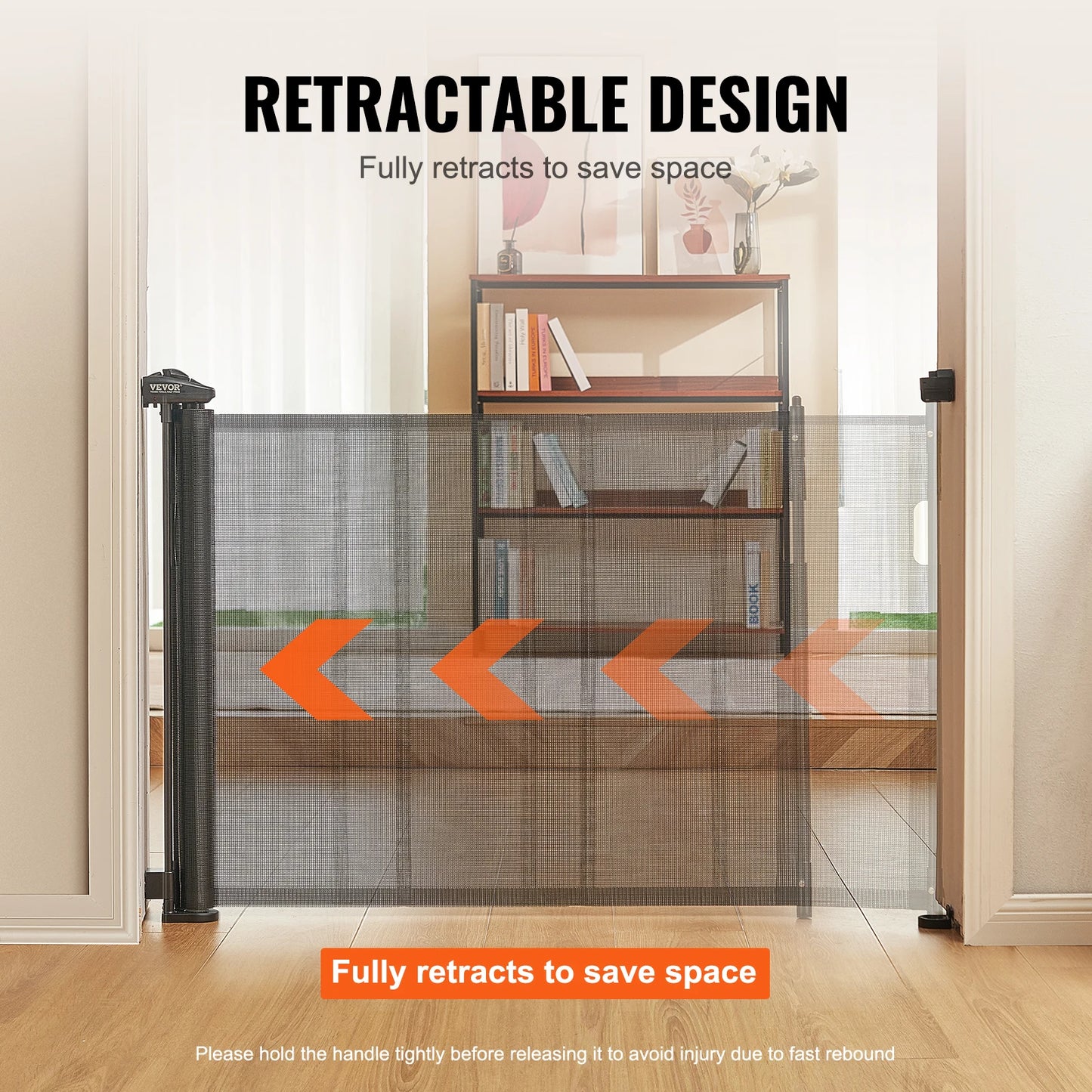 VEVOR Retractable Baby Gate Tall Mesh Baby Gate Extends up to Wide Retractable Gate for Kids or Pets Retractable Dog Gates by Anti Spier