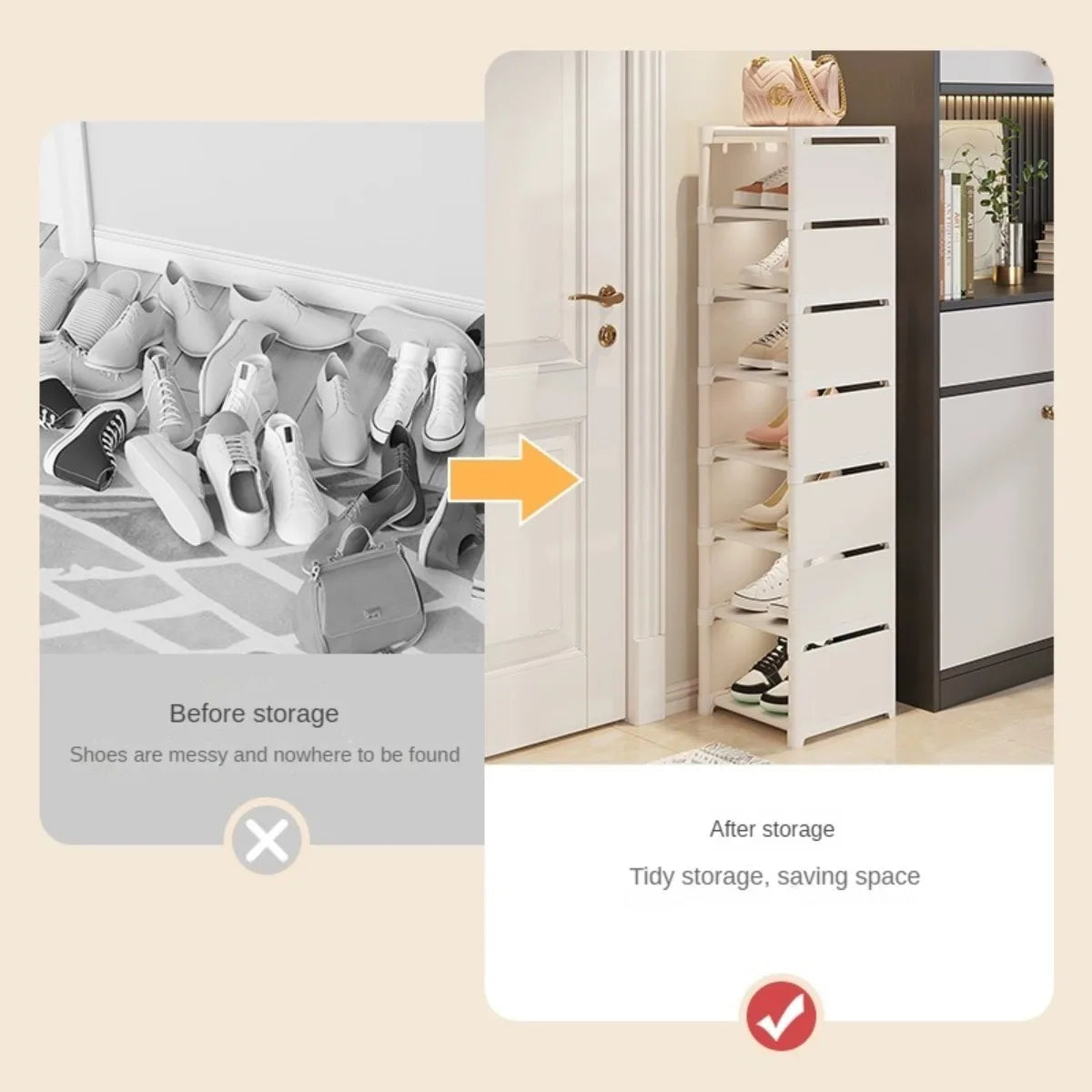 Multi-Layer Stackable Shoe Cabinet Shoes Storage Rack foldable free combination shoe rack For Entry Wall Corner Shoes Shelf by Anti Spier