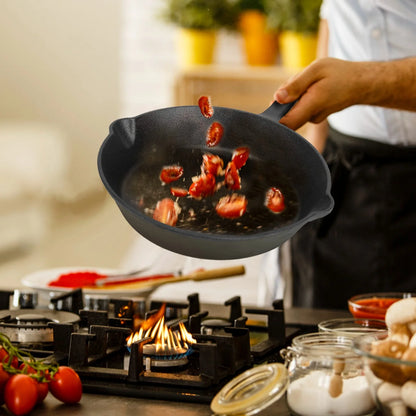 3Pcs Pre-Seasoned Cast Iron Skillet Set 6/8/10in Non-Stick Oven Safe Cookware Heat-Resistant Frying Pan by Anti Spier