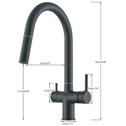 Filtered Kitchen Sink Faucet With Retractable Sprayer Brass Water Filter Tap Drinking Water Tap Vessel Sink Mixer For Kitchen by Anti Spier
