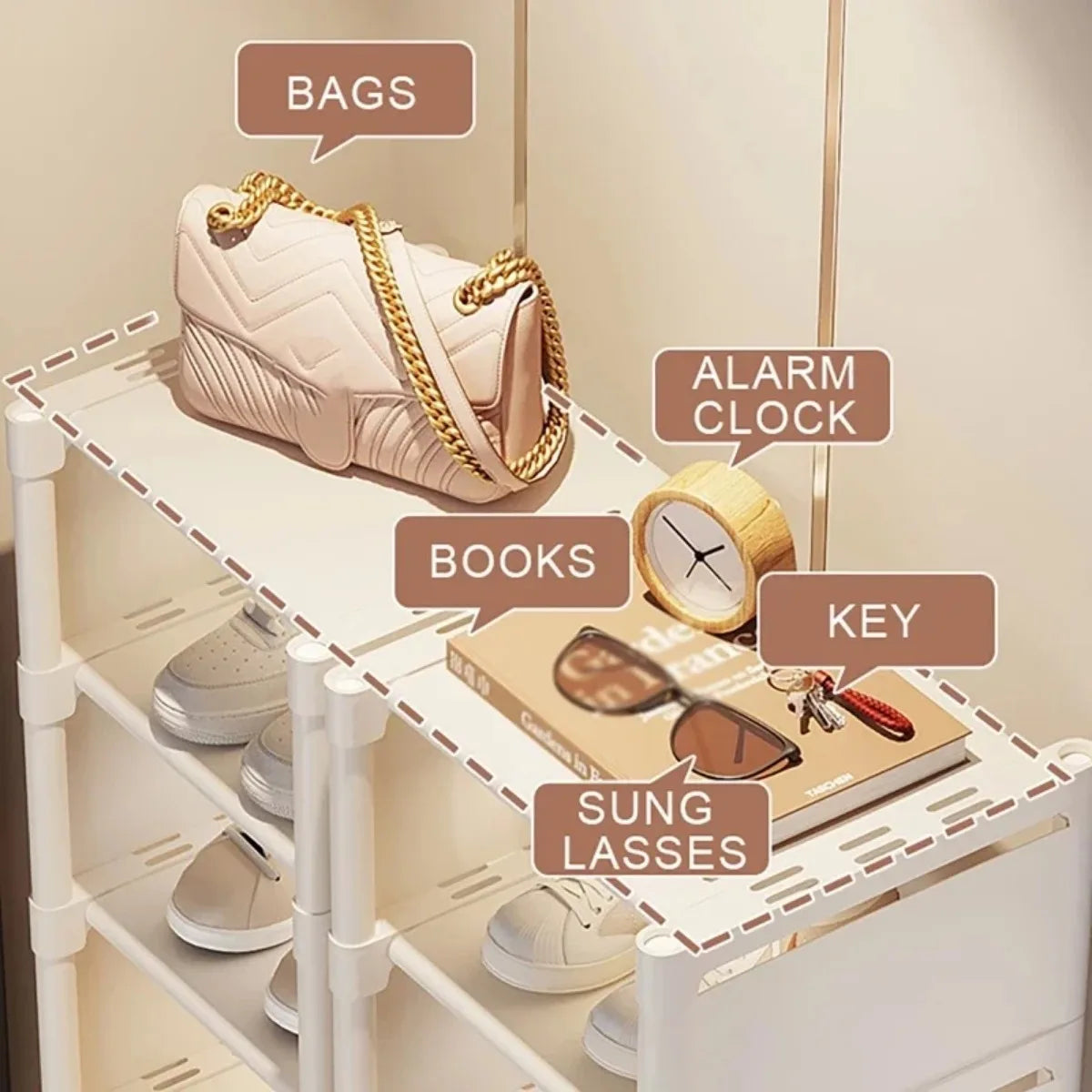 Multi-Layer Stackable Shoe Cabinet Shoes Storage Rack foldable free combination shoe rack For Entry Wall Corner Shoes Shelf by Anti Spier