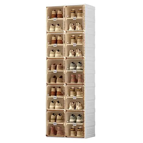 Shoe Cabinet Storage Box, Portable Folding Shoe Rack, Large Sports Shoes Cabinet Box Strong and Easy To Assemble 8-16 Grids by Anti Spier