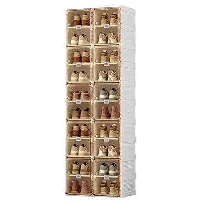 Shoe Cabinet Storage Box, Portable Folding Shoe Rack, Large Sports Shoes Cabinet Box Strong and Easy To Assemble 8-16 Grids by Anti Spier