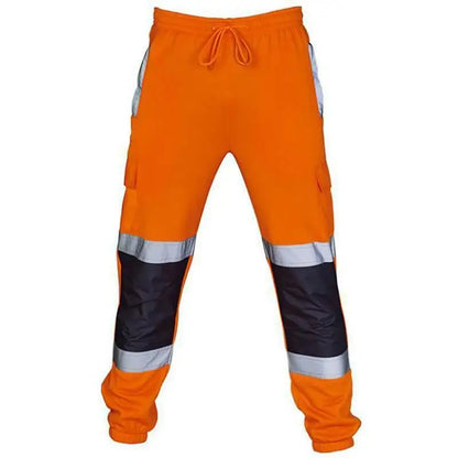 Mens Work Uniform Bottoms Safety Sweat Pants Striped Reflective Pants Loose Mens Jogging Trousers Joggers Patchwork Workwear by Anti Spier
